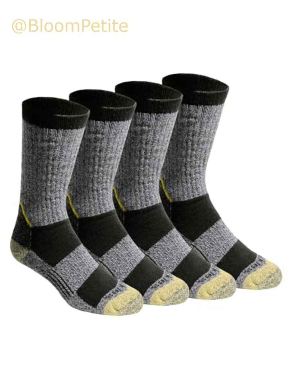 Kevlar Reinforced Steel Toe Crew Work Socks 4 Pack